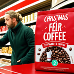 **Image:** A limited edition product display, perhaps a coffee blend in festive packaging, with shoppers reaching for it, highlighting the urgency and exclusivity of limited availability.
    **Prompt:** Limited edition Christmas coffee, supermarket display, shoppers, festive packaging, "limited time only" sign, sense of urgency.