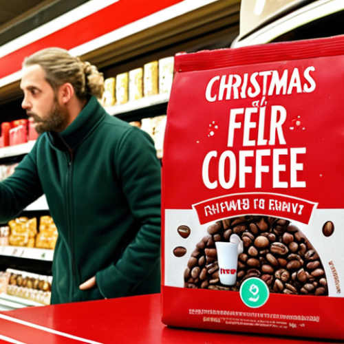 **Image:** A limited edition product display, perhaps a coffee blend in festive packaging, with shoppers reaching for it, highlighting the urgency and exclusivity of limited availability.
    **Prompt:** Limited edition Christmas coffee, supermarket display, shoppers, festive packaging, "limited time only" sign, sense of urgency.