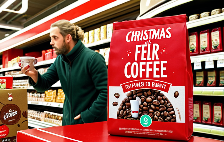 **Image:** A limited edition product display, perhaps a coffee blend in festive packaging, with shoppers reaching for it, highlighting the urgency and exclusivity of limited availability.
    **Prompt:** Limited edition Christmas coffee, supermarket display, shoppers, festive packaging, "limited time only" sign, sense of urgency.