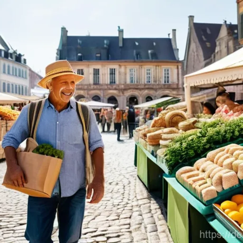 소비자 심리 연구의 최신 트렌드 - **Sustainable and Regional Choices at a European Market:**
"A vibrant and bustling farmers' mark...