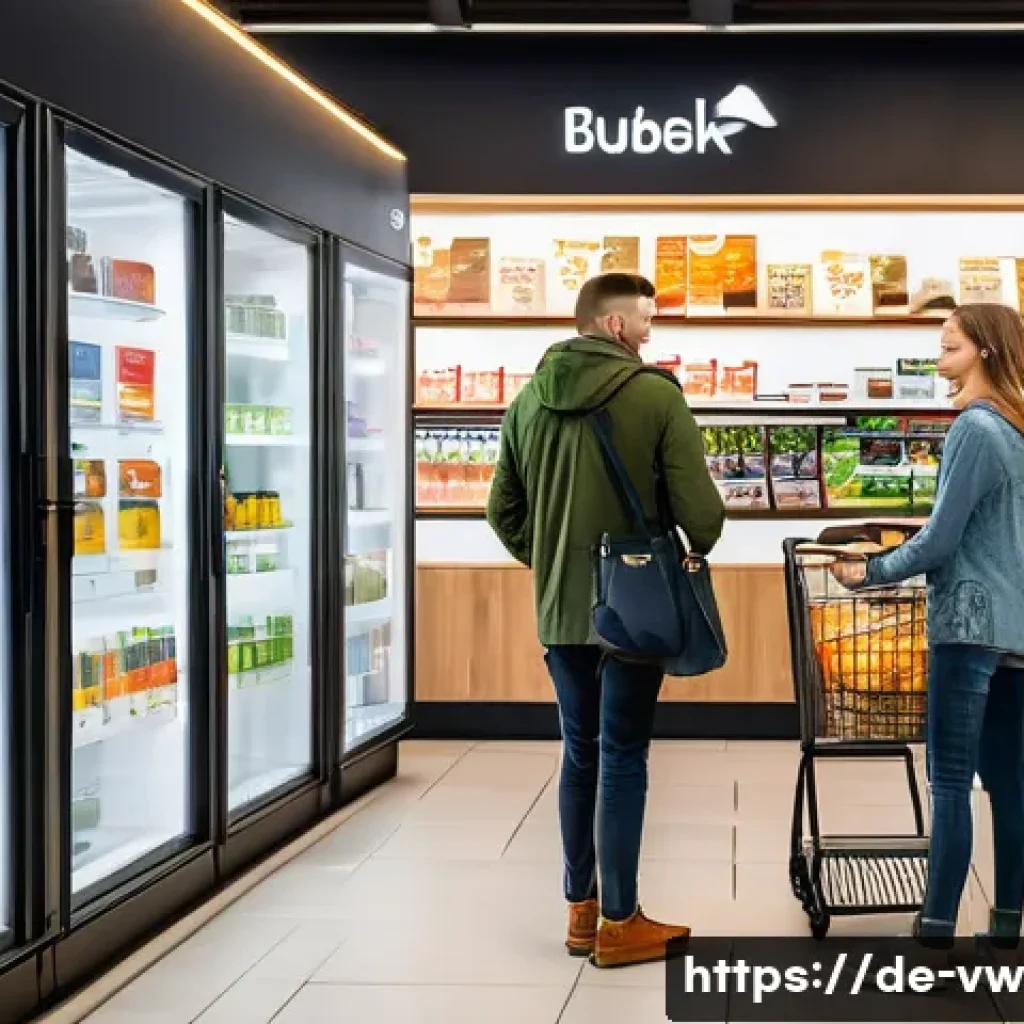 소비자 심리 분석을 활용한 경쟁 우위 확보 - A modern retail store scene in Germany featuring diverse adult customers engaging with personalized ...