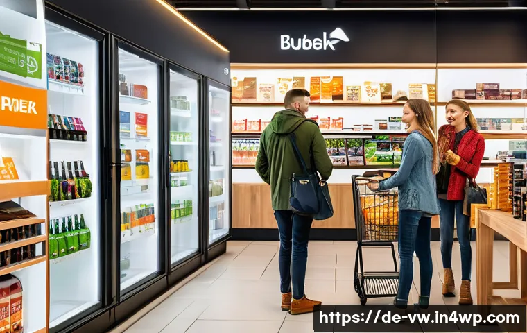 소비자 심리 분석을 활용한 경쟁 우위 확보 - A modern retail store scene in Germany featuring diverse adult customers engaging with personalized ...
