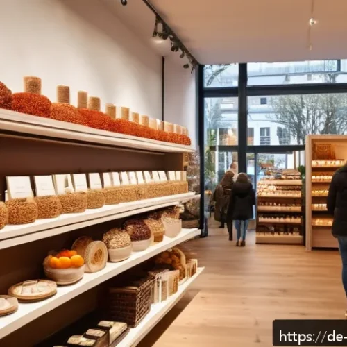 Home 33 소비자 심리와 구매 충동의 상관관계 - A cozy, warmly lit retail store interior in Germany during autumn, featuring soft ambient music and ...