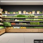 Home 20 소비자 심리의 변화에 따른 경쟁력 확보 전략 - A modern organic grocery store interior in Germany, showcasing a wide variety of sustainably sourced...